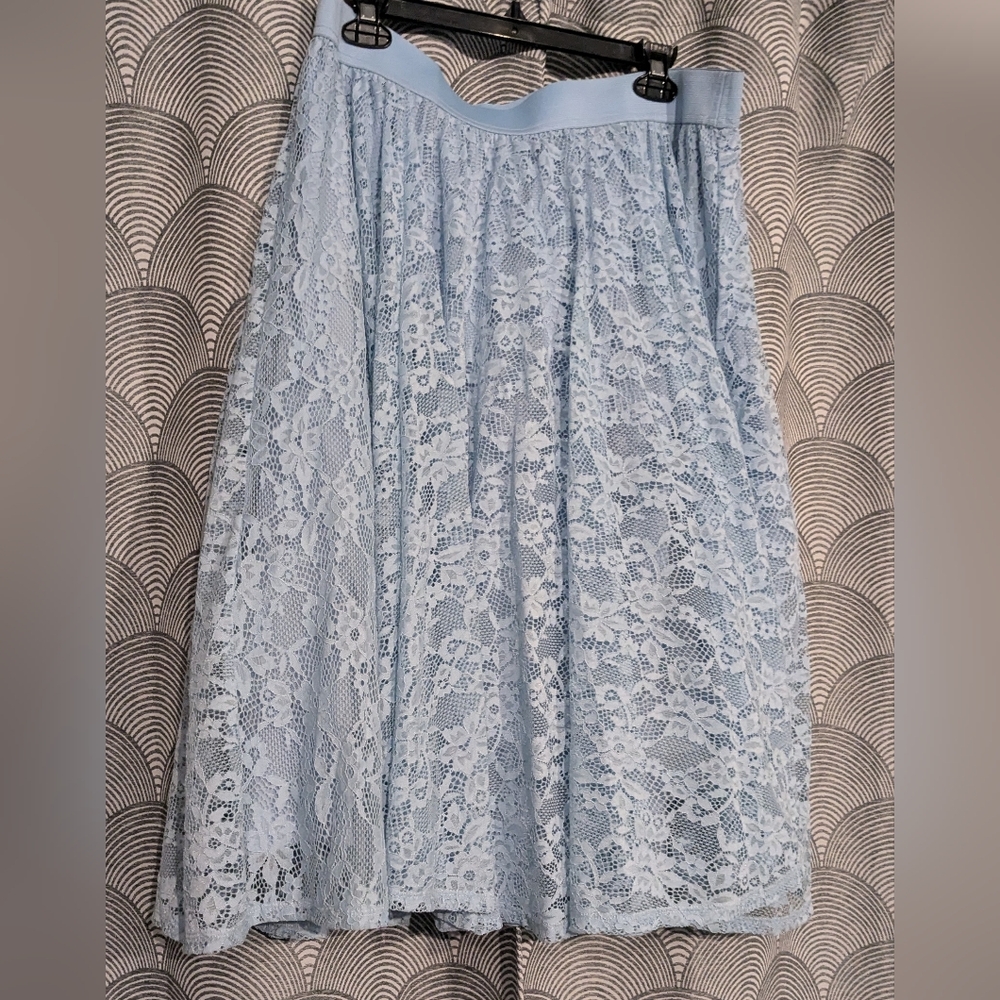 Torrid Light Blue Lace A-Line Skirt